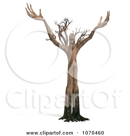 Clipart 3d Ent Tree Holding His Arms Up - Royalty Free CGI Illustration by Ralf61
