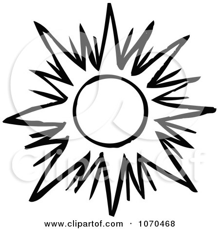 Clipart Black And White Sun 1 - Royalty Free Vector Illustration by NL shop