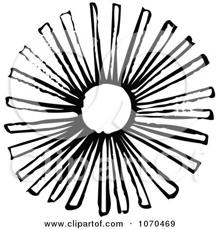 Clipart Black And White Sun 2 - Royalty Free Vector Illustration by NL shop
