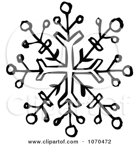 Clipart Black And White Snowflake - Royalty Free Vector Illustration by NL shop