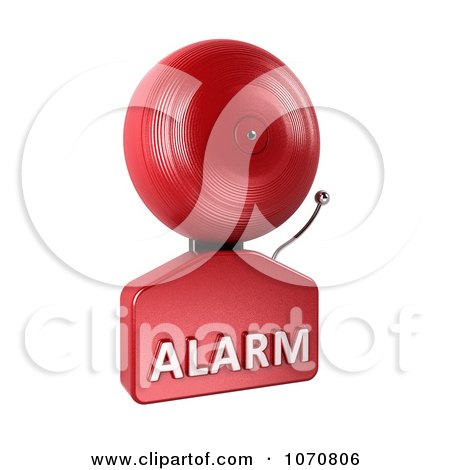Clipart 3d Fire Alarm Bell With Alarm Text 1 - Royalty Free CGI Illustration by stockillustrations