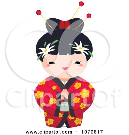 Clipart Cute Japanese Girl - Royalty Free Vector Illustration by yayayoyo