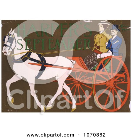 Illustration of a Horse Pulling a Coach - Royalty Free Historical Clip Art by JVPD