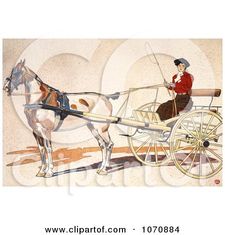 Illustration of a Woman Riding in a Coach - Royalty Free Historical Clip Art by JVPD