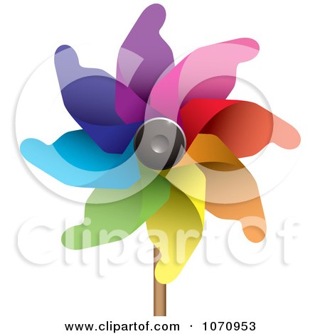 Clipart 3d Pinwheel - Royalty Free Vector Illustration by michaeltravers