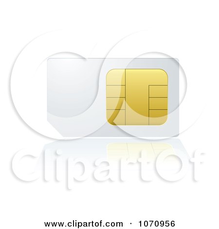 Clipart 3d White And Gold SIM Card - Royalty Free Vector Illustration by michaeltravers