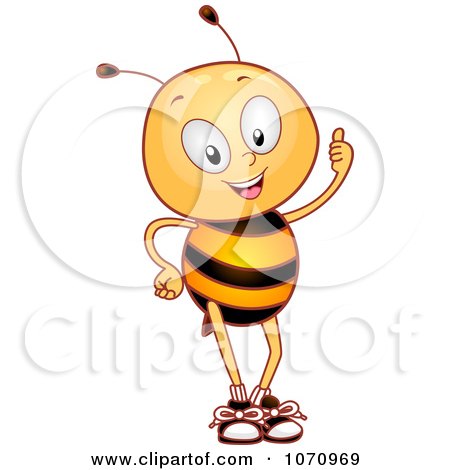 Clipart Bee Student Holding A Thumb Up - Royalty Free Vector Illustration by BNP Design Studio