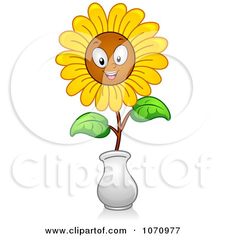 Clipart Happy Sunflower In A Face - Royalty Free Vector Illustration by BNP Design Studio