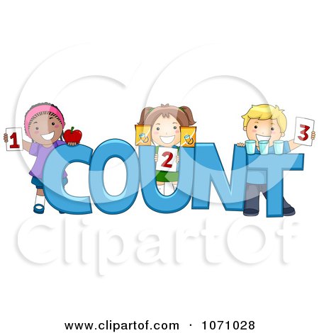 Clipart Preschool Kids With The Word COUNT - Royalty Free Vector Illustration by BNP Design Studio