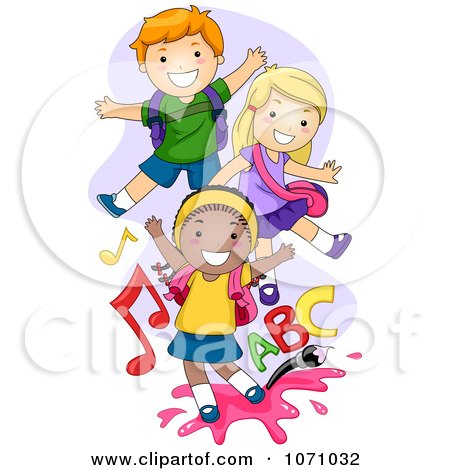 Clipart Playful School Kids - Royalty Free Vector Illustration by BNP Design Studio