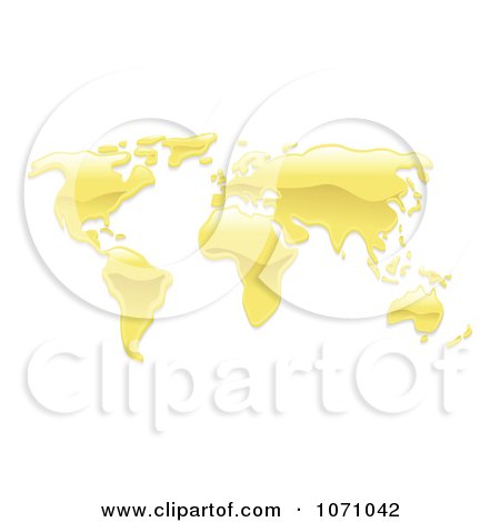 Clipart 3d Melted Gold Atlas - Royalty Free Vector Illustration by AtStockIllustration