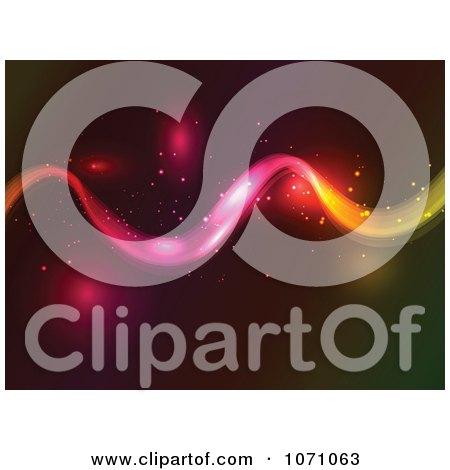 Clipart Flowing Glowing Wave Background - Royalty Free Vector Illustration by KJ Pargeter