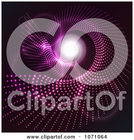 Clipart Purple Halftone Spiral Vortex With Bright Light At The End Of The Tunnel - Royalty Free Vector Illustration by KJ Pargeter
