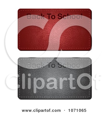 Clipart 3d Back To School Leather Banners - Royalty Free Vector Illustration by vectorace