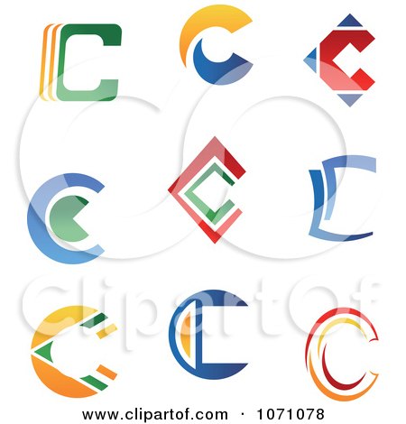 Clipart Colorful Letter C Logos - Royalty Free Vector Illustration by Vector Tradition SM