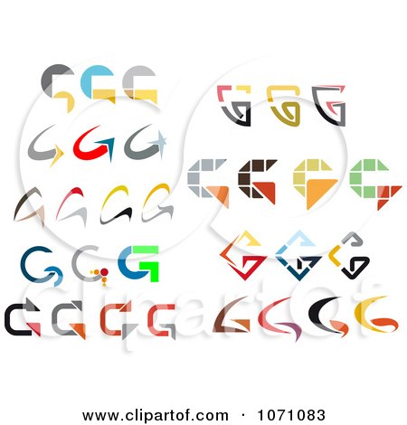 Clipart Colorful Letter C And G Logos - Royalty Free Vector Illustration by Vector Tradition SM