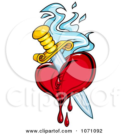 Clipart Knife Through A Bleeding Heart - Royalty Free Vector Illustration by Vector Tradition SM