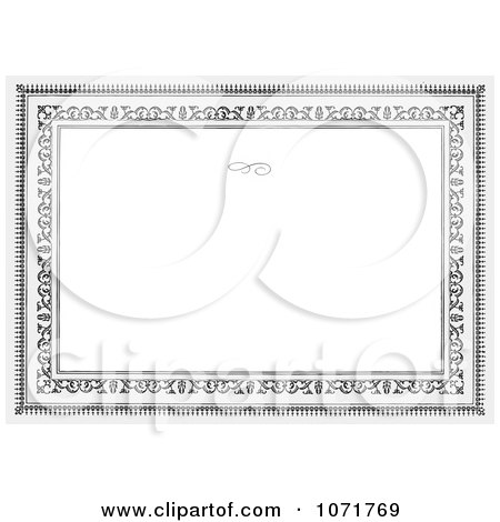 Clipart Grayscale Certificate Frame Invitation With Copyspace 1 - Royalty Free Vector Illustration by BestVector