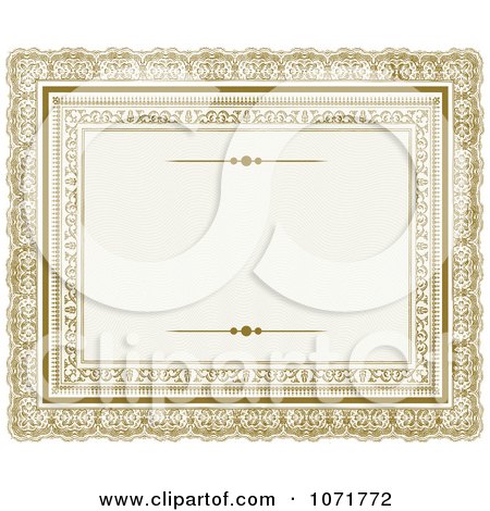Clipart Golden Certificate Frame Invitation With Copyspace 2 - Royalty Free Vector Illustration by BestVector