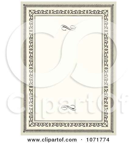 Clipart Aged Certificate Frame Invitation With Copyspace - Royalty Free Vector Illustration by BestVector