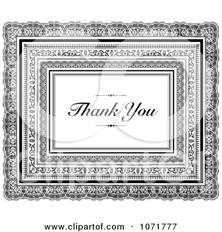 Clipart Black And White Frames And Thank You Text - Royalty Free Vector Illustration by BestVector