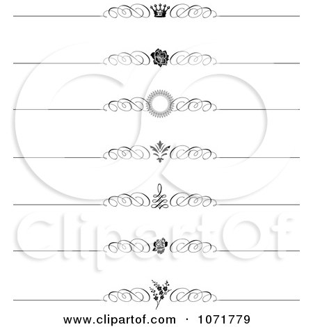 Clipart Black And White Swirl Vintage Rule Borders 1 - Royalty Free Vector Illustration by BestVector