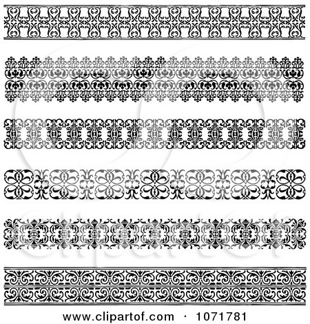 Clipart Black And White Vintage Rule Borders - Royalty Free Vector Illustration by BestVector