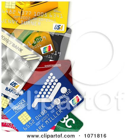 Clipart 3d Credit Cards With Copyspace - Royalty Free CGI Illustration by stockillustrations