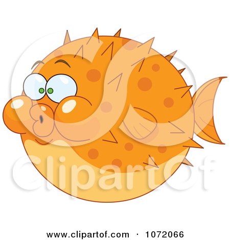 Clipart Orange Blow Puffer Fish - Royalty Free Vector Illustration by yayayoyo
