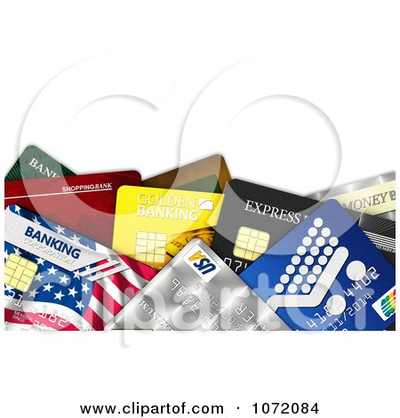 Clipart 3d Colorful Credit And Debit Cards With Copyspace - Royalty Free CGI Illustration by stockillustrations