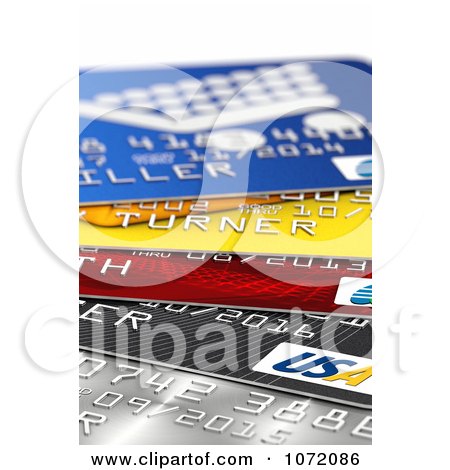 Clipart 3d Credit And Debit Bank Cards - Royalty Free CGI Illustration by stockillustrations