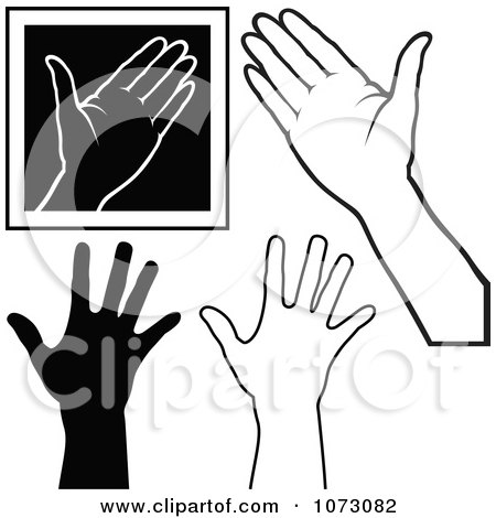 Clipart Black And White Hands - Royalty Free Vector Illustration by dero