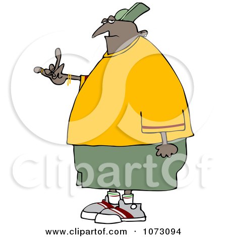 Clipart Black Gangster Gesturing - Royalty Free Vector Illustration by djart