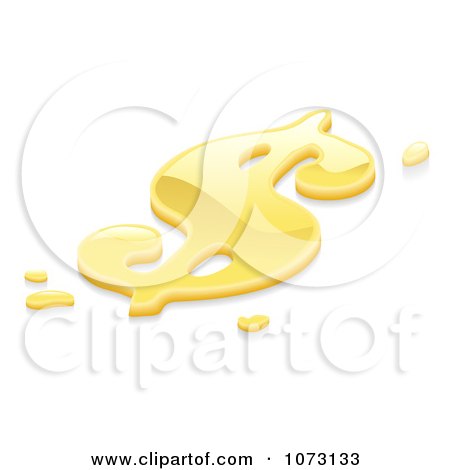 Clipart 3d Liquid Gold USD Dollar Symbol - Royalty Free Vector Illustration by AtStockIllustration