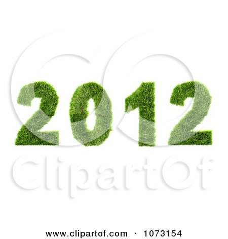 Clipart 3d Grassy 2012 New Year - Royalty Free CGI Illustration by chrisroll