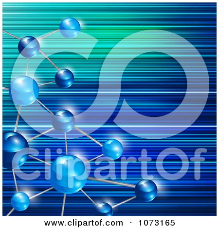 Clipart 3d Blue Scientific Molecule Background - Royalty Free Vector Illustration by MilsiArt