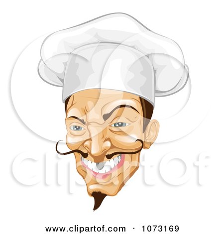 Clipart Evil Male Chef Grinning - Royalty Free Vector Illustration by AtStockIllustration