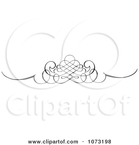 Clipart Intricate Black And White Swirl Border Rule 3 - Royalty Free Vector Illustration by BestVector