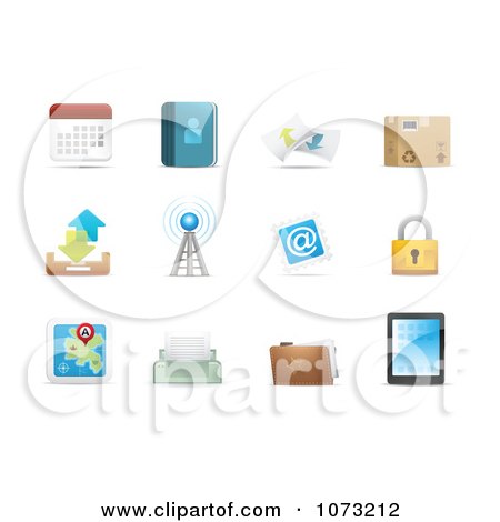 Clipart 3d Web Browser Communication Icon Design Elements 2 - Royalty Free Vector Illustration by Qiun