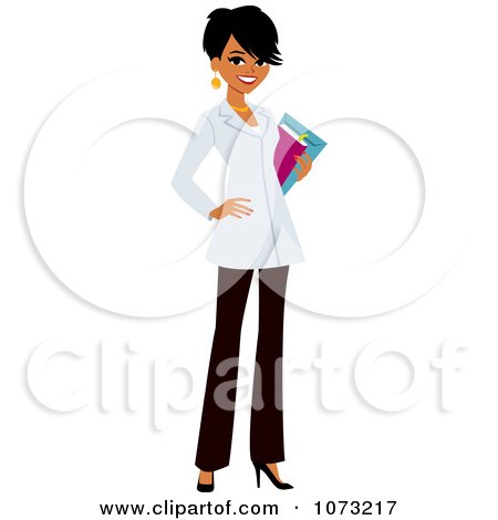 Clipart Corporate Black Businesswoman In A Pastel Jacket - Royalty Free Vector Illustration by Monica