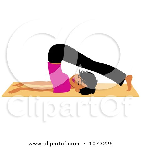 Clipart Fit Black Woman Doing A Yoga Plough Pose - Royalty Free Vector Illustration by Monica