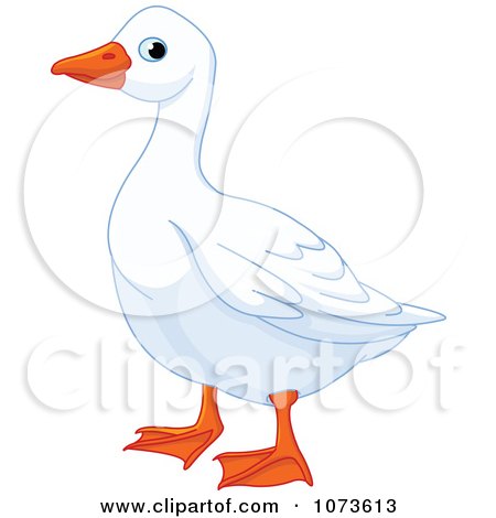 Clipart Cute White Goose - Royalty Free Vector Illustration by Pushkin