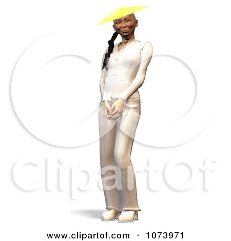 Clipart 3d Chinese Woman Dressed In White - Royalty Free CGI Illustration by Ralf61