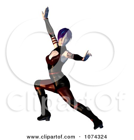 Clipart 3d Female Martial Artist Posing - Royalty Free CGI Illustration by Ralf61