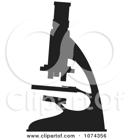 Clipart Black Silhouetted Science Lab Microscope - Royalty Free Vector Illustration by michaeltravers