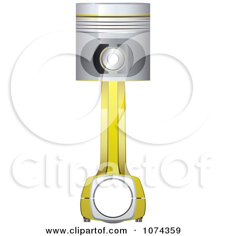 Clipart 3d Gold Engine Piston - Royalty Free Vector Illustration by michaeltravers
