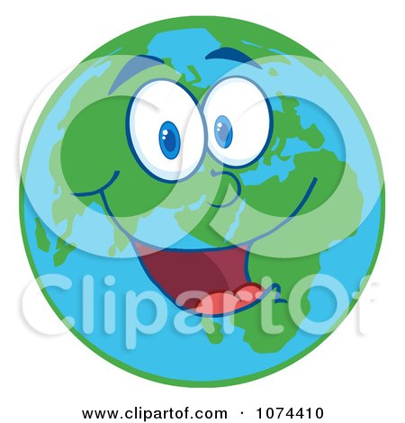 Clipart Cheerful Earth - Royalty Free Vector Illustration by Hit Toon