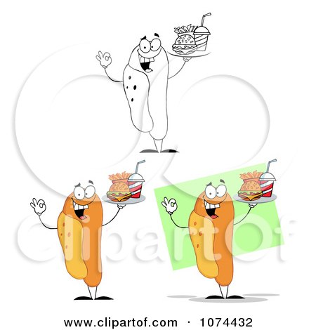 Clipart Fast Food Hot Dogs - Royalty Free Vector Illustration by Hit Toon