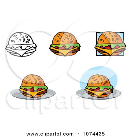 Clipart Cheeseburgers - Royalty Free Vector Illustration by Hit Toon