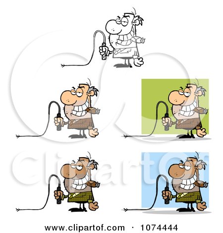 Clipart Boss Holding A Whip - Royalty Free Vector Illustration by Hit Toon